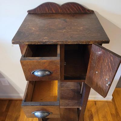 Arts & Crafts Wood Cabinet/ Night Stand (LR-EL)