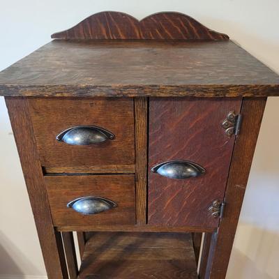 Arts & Crafts Wood Cabinet/ Night Stand (LR-EL)