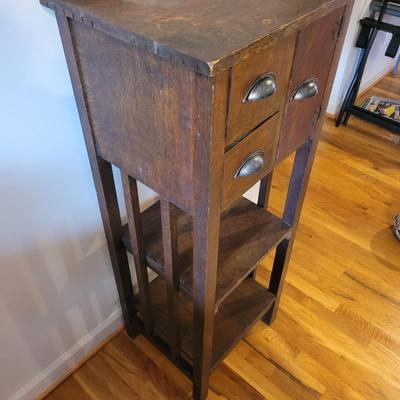 Arts & Crafts Wood Cabinet/ Night Stand (LR-EL)