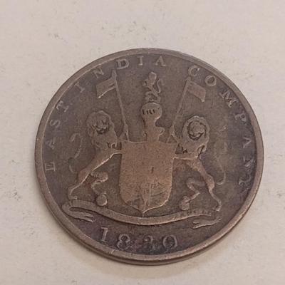 1830 British Bombay Mint Quarter Anna Copper Coin (99)
