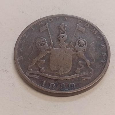 1830 British Bombay Mint Quarter Anna Copper Coin (99)