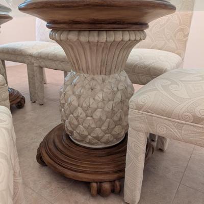 Large Glass Pineapple Dining Table & Chairs