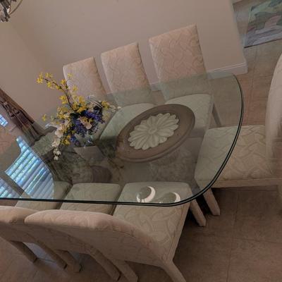 Large Glass Pineapple Dining Table & Chairs
