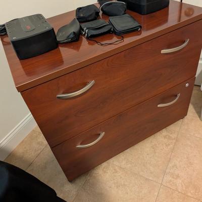 Large Office Desk and File Cabinet
