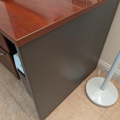 Large Office Desk and File Cabinet