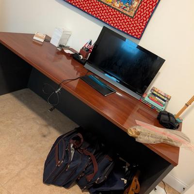 Large Office Desk and File Cabinet
