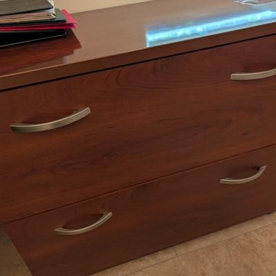 Large Office Desk and File Cabinet