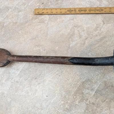 Antique Original Wood Handle Cast-Iron Corn Cob, Potato Shovel