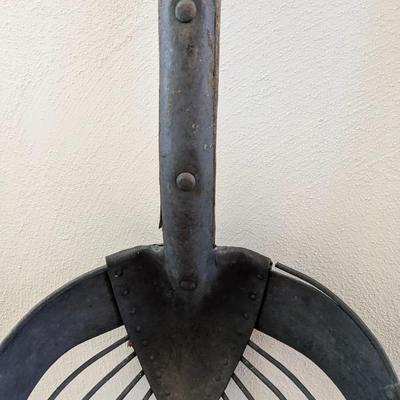 Antique Original Wood Handle Cast-Iron Corn Cob, Potato Shovel