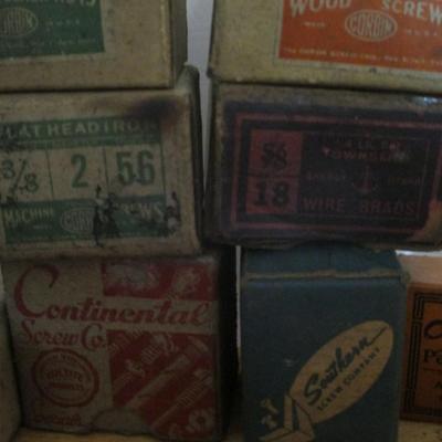 Various Vintage Hardware Boxes