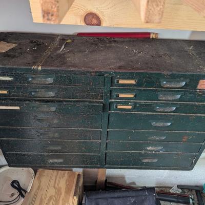 Vintage Wooden Tool Box Chest With Hardware