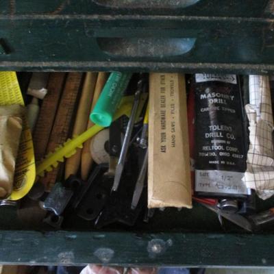 Vintage Wooden Tool Box Chest With Hardware