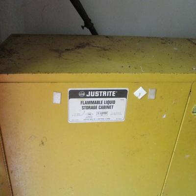 Metal Storage Cabinet With Supplies & Cart Approx 18" x 44 1/4" x 43"