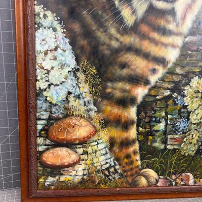 AWESOME! Oil on Board, Bob Cat  Print?