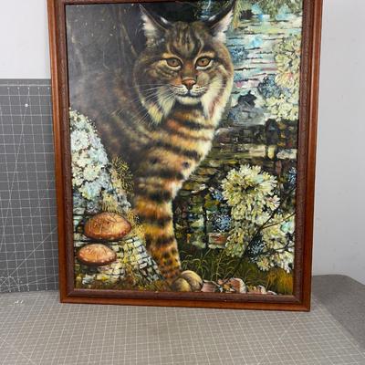 AWESOME! Oil on Board, Bob Cat  Print?