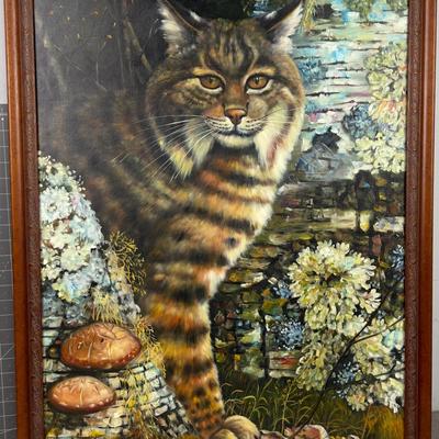 AWESOME! Oil on Board, Bob Cat  Print?