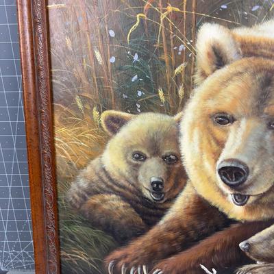 The Bears by Oil on Board, Framed  Print? 