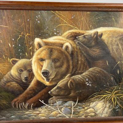 The Bears by Oil on Board, Framed  Print? 
