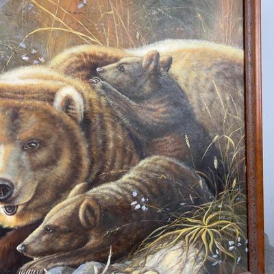 The Bears by Oil on Board, Framed  Print? 