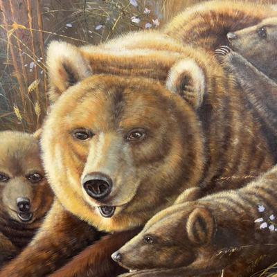 The Bears by Oil on Board, Framed  Print? 