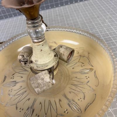 Antique Glass and Chain Light Fixture