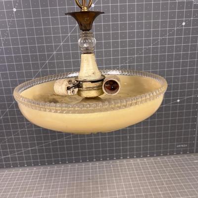 Antique Glass and Chain Light Fixture