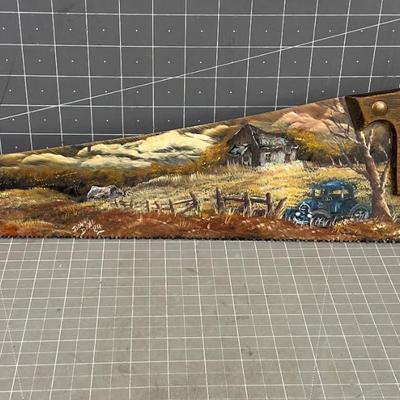 Painted Saw signed by Donna Dahl Dated 1984 