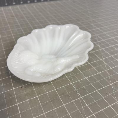 Milk Glass Cherub Dish By AVON 