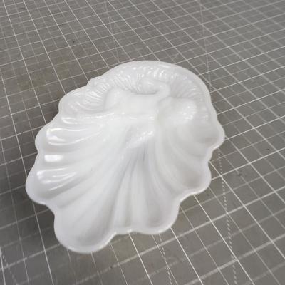 Milk Glass Cherub Dish By AVON 