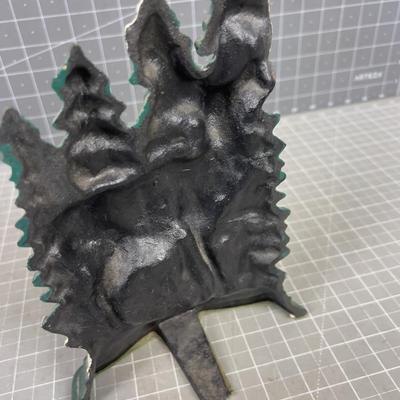 Cast Iron Door Stop of DEER in the FOREST 