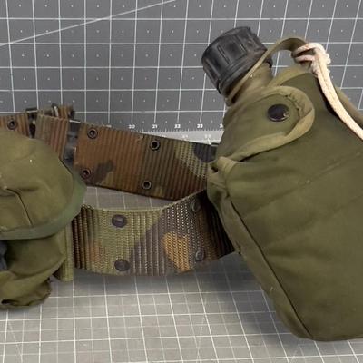 1980's Issue CANTEEN with Web Belt MILITARY 