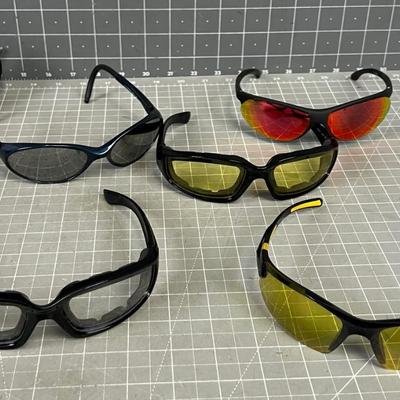 (5 pair) Active Wear Sunglasses and Safety Glasses