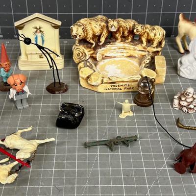 Collection of Miniatures: Bear, Deer, Turkey, Gnomes, COLLECTION