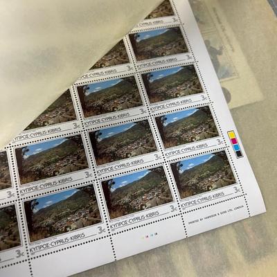 Vintage POSTAGE STAMPS Various Sheets - Some US Some GREEK Gold Star Mother