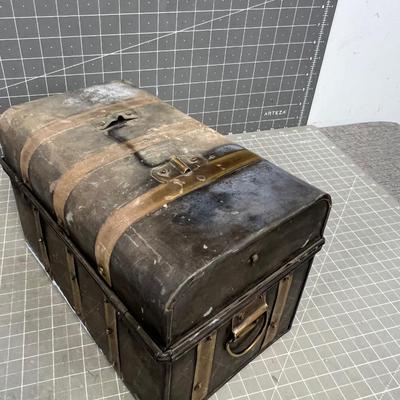 Antique Metal Treasure Chest 