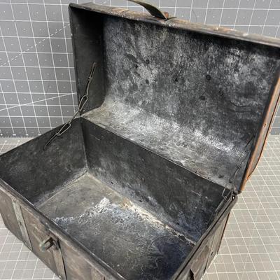 Antique Metal Treasure Chest 