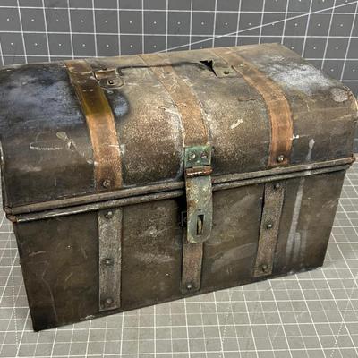 Antique Metal Treasure Chest 