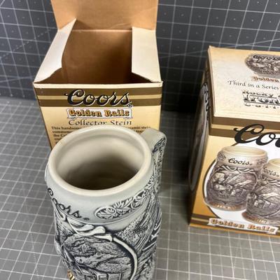 2 COORS Collector Beer Steins, Same, New in the Box