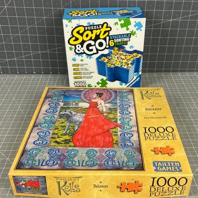 Puzzle Plus Puzzle Sorting Tray with Bonus Puzzle