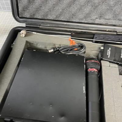 Wireless Mirco Phone Set up with Receiver and Transmitter in a HARD CASE