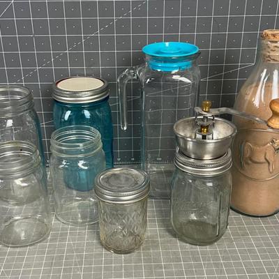 JARS! Canning, Pitcher, Mill etc. (8) 