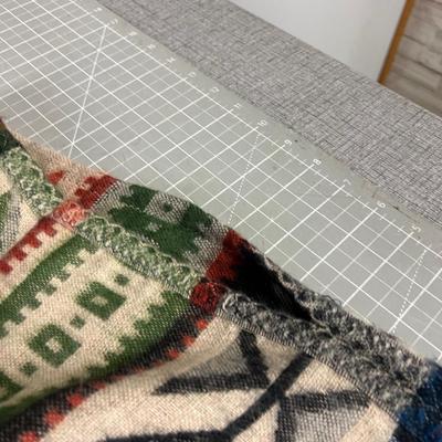 WOOL Red, Green , Blue Taupe PONCHO
