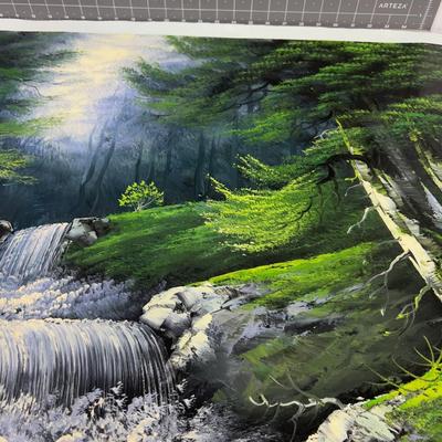 Oil Painting NO Frame, Waterfall Signed