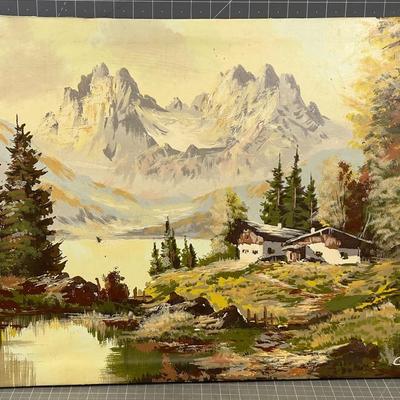 Oil Painting , Mountain of Switzerland 