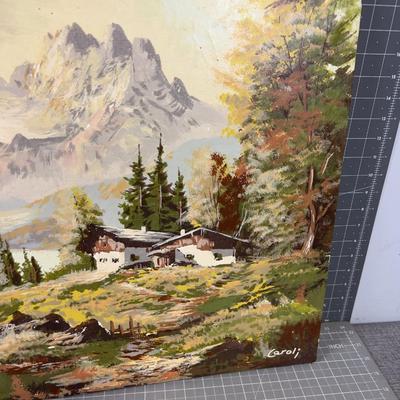 Oil Painting , Mountain of Switzerland 