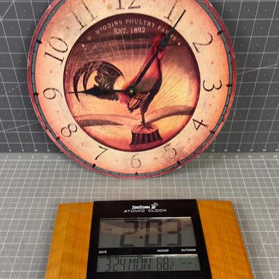 Atomic Clock and Rooster Clock 