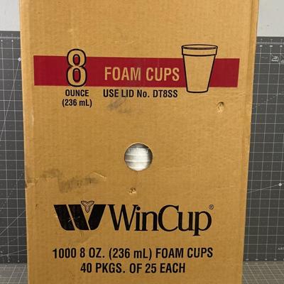 8 oz. Foam Cups. HUGE CASE! 1000 cups