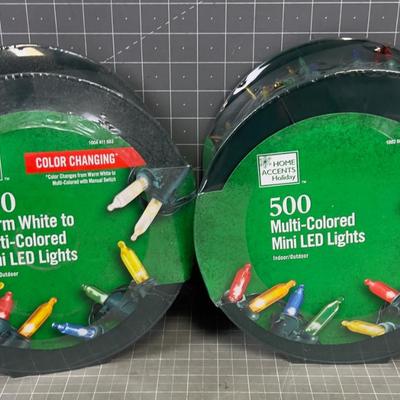 (2) NEW LARGE ROLLS OF Christmas Lights both Multi Color and the one roll is Warm White too
