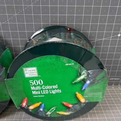 (2) NEW LARGE ROLLS OF Christmas Lights both Multi Color and the one roll is Warm White too