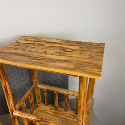2 Rustic Wood End Tables 